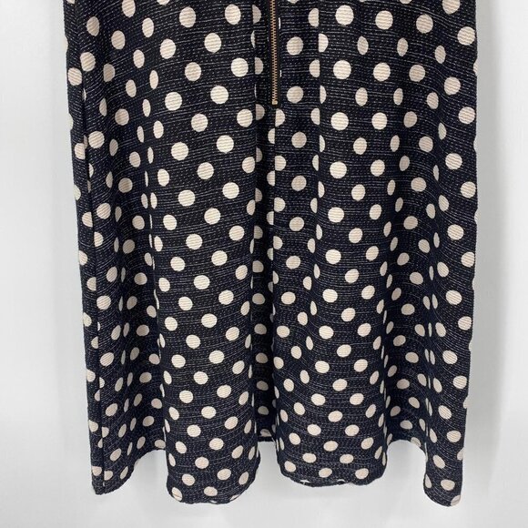 Anthropologie Nicola Polka Dot Fit & Flare Black Cream Cutout Size 0 - Picture 8 of 11